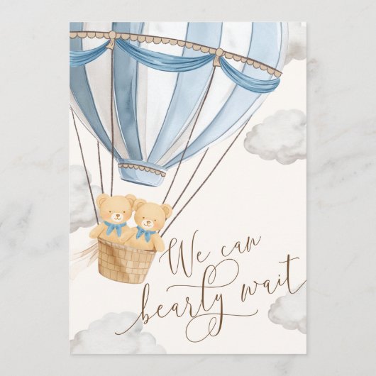 We Can Bearly Wait Twins Baby Shower メニュー (裏面)