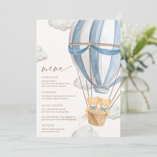 We Can Bearly Wait Twins Baby Shower  メニュー (スタンド正面)