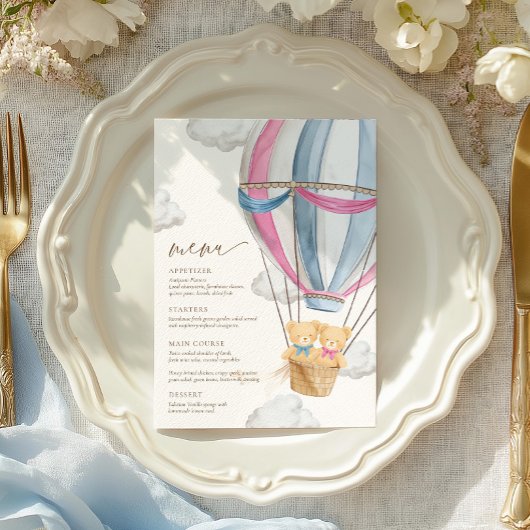 We Can Bearly Wait Twins Baby Shower  メニュー