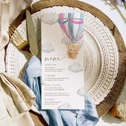 We Can Bearly Wait Twins Baby Shower  メニュー