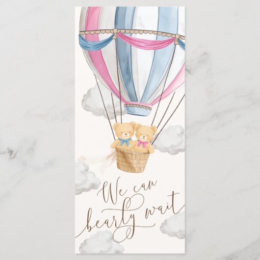 We Can Bearly Wait Twins Baby Shower メニュー (裏面)