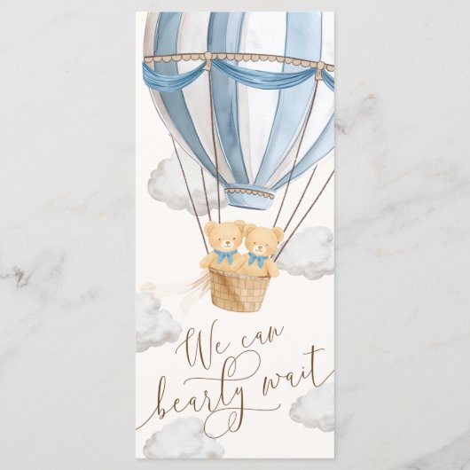 We Can Bearly Wait Twins Baby Shower  メニュー (裏面)