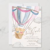 We Can Bearly Wait Twins Baby Shower Invitation 招待状 (正面)