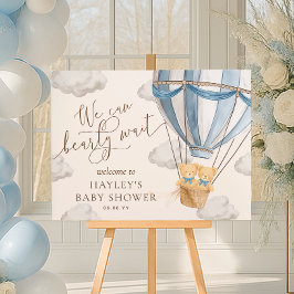 We Can Bearly Wait Twins Baby Shower Welcome ポスター