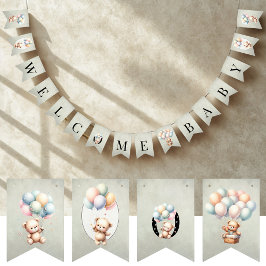 We Can Bearly Wait Welcome Baby Baby Shower バンティングフラッグ