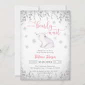 We Can Bearly Wait Winter Baby Shower Invitation 招待状 (正面)