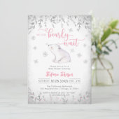 We Can Bearly Wait Winter Baby Shower Invitation 招待状 (スタンド正面)