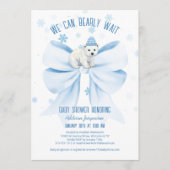 We Can Bearly Wait Winter Polar Bear Baby Shower 招待状 (正面)