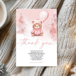 We Can Bearly Wait Winter Teddy Bear Baby Shower サンキューカード