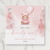 We Can Bearly Wait Winter Teddy Bear Baby Shower フェイバータグ (正面)