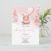 We Can Bearly Wait Winter Teddy Bear Baby Shower 招待状 (スタンド正面)