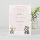 We can bearly wait Woodland Bear Baby Shower 招待状 (スタンド正面)