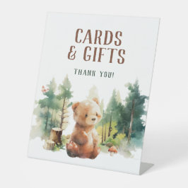 We Can Bearly Wait Woodland Cards & Gifts Sign 台座サイン