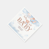 We Can Berly Wait Teddy Bear Baby Shower Napkins スタンダードカクテルナプキン (角)