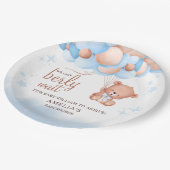 We Can Berly Wait Teddy Bear Balloon Baby Shower ペーパープレート (アングル)