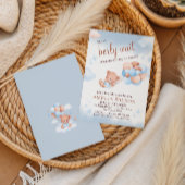 We Can Berly Wait Teddy Bear Balloons Pastel Baby  招待状