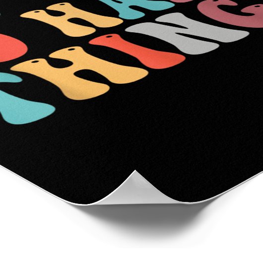 We Can Do Hard Things Groovy Retro Motivational Qu ポスター (角)