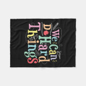 We Can Do Hard Things Motivational Education Schoo フリースブランケット (正面(横))