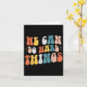 We Can Do Hard Things Motivational Teacher Wavy カード (黄色い花)