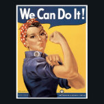 We Can Do It! ポスター<br><div class="desc">Vintage World War II patriotic poster encouraging homefront war effort production from female factory workers by J Howard Miller, 1942.</div>