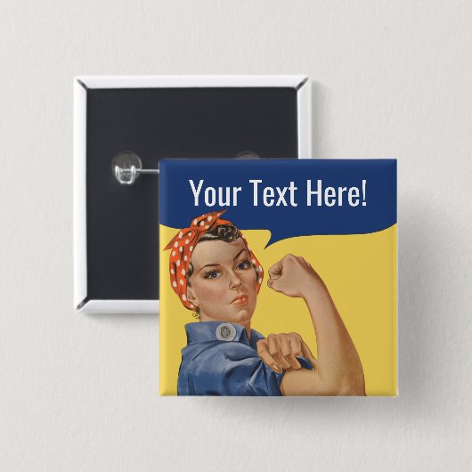 We can do it Custom Rosie The Riveter Button Pin 缶バッジ (正面&裏面)