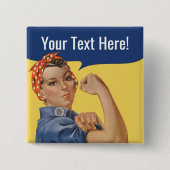We can do it Custom Rosie The Riveter Button Pin 缶バッジ (正面)