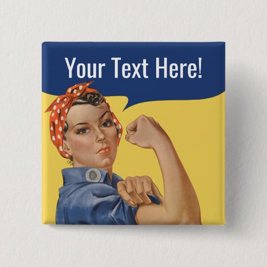 We can do it Custom Rosie The Riveter Button Pin 缶バッジ (正面)