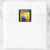 We can do it retro vintage poster スクエアシール (バッグ)