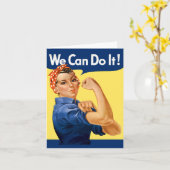 We Can Do It! Rosie the Riveter カード (黄色い花)