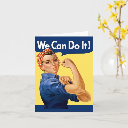 We Can Do It! Rosie the Riveter カード (黄色い花)