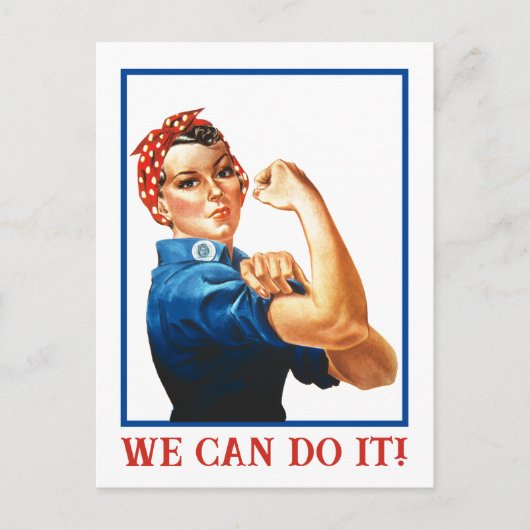 We Can Do It Rosie the Riveter Women Power WWII インビテーションポストカード (正面)