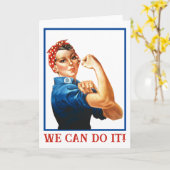 We Can Do It Rosie the Riveter Women Power WWII カード (黄色い花)