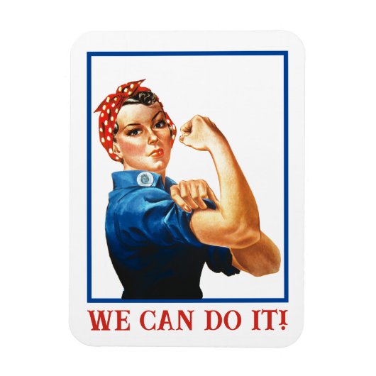 We Can Do It Rosie the Riveter Women Power WWII マグネット (縦)