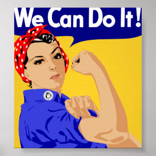 We Can Do It! Rosie The Riveter WWII Poster ポスター