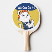 We Can Do It! White Cat Rosie the Riveter 卓球ラケット (裏面)