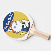 We Can Do It! White Cat Rosie the Riveter 卓球ラケット (横)