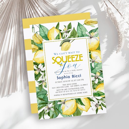 We Can't Wait to See You Lemon Baby Shower 招待状