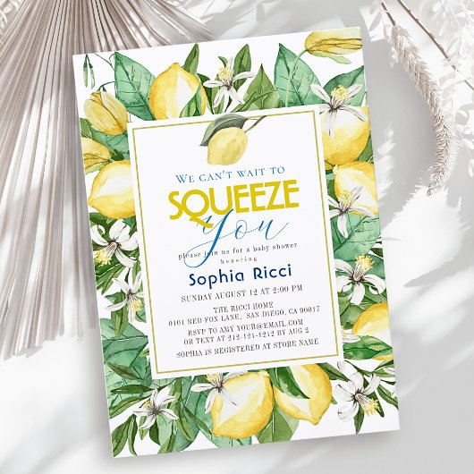 We Can't Wait to See You Lemon Baby Shower 招待状