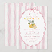 We can't wait to Squeeze You Baby Shower 招待状 (正面/裏面)