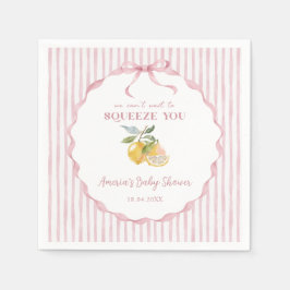 We can't wait to Squeeze You Lemon Baby Shower スタンダードカクテルナプキン