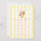 We Can't Wait to Squeeze You Lemon Baby Shower 招待状 (正面)