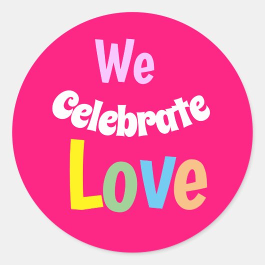 WE Celebrate Love  Hand Fan Table Tent Sign Round  ラウンドシール (正面)