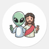 We come in peace ラウンドシール (正面)