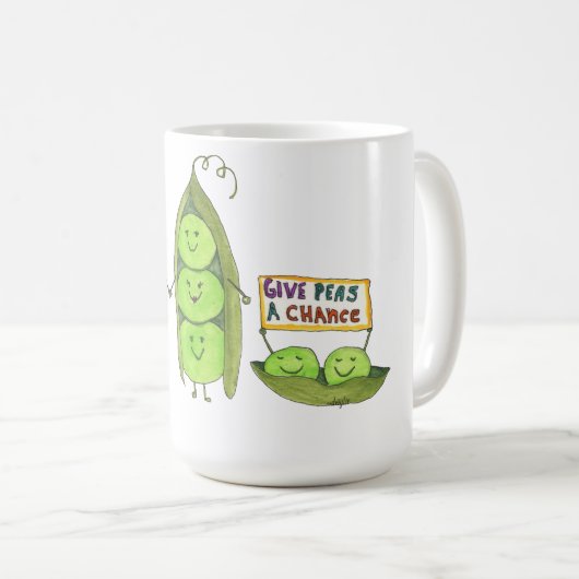 We Come in Peas コーヒーマグカップ (正面右)