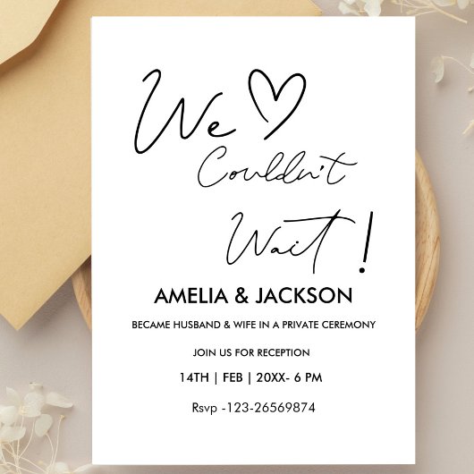 We Couldn’t Wait,Wedding  Reception Invitation  招待状
