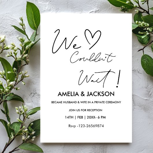 We Couldn’t Wait,Wedding Reception Invitation 招待状