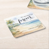We decided on Forever Elegant Wedding スクエアペーパーコースター (アングル)