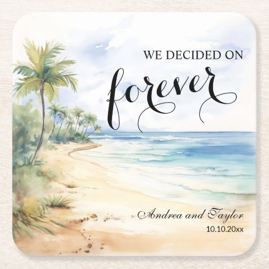 We decided on Forever Elegant Wedding スクエアペーパーコースター (正面)