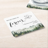 We decided on Forever Elegant Wedding スクエアペーパーコースター (アングル)