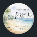 We decided on Forever Elegant Wedding favor マグネット<br><div class="desc">An elegant Wedding design with watercolor beach and palm trees that you can customize with your details.</div>